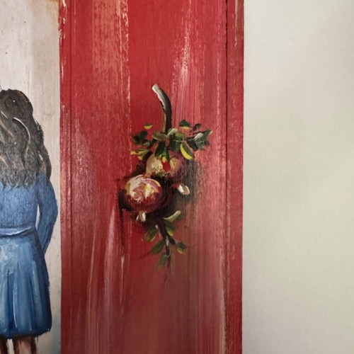 Wooden wall art by Stratakou like new 42x27