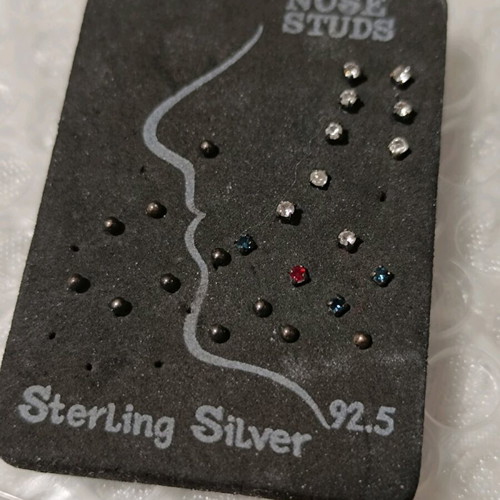 Nose studs new, sterling silver set all together