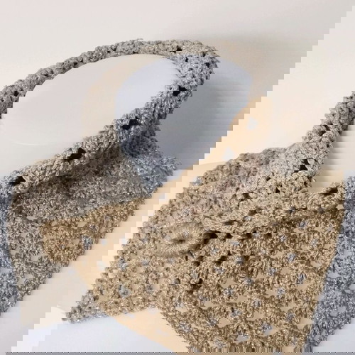 Ανοιξιάτικη γιακάς-μαντήλι από βαμβάκι και λάμε νέος, μπεζ