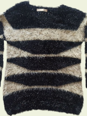 Queen Drama striped sweater like new L/XL with gold thread