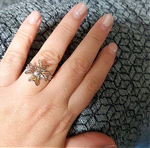 Δαχτυλίδι one size υπέροχο με ροζκ χρυσό 925