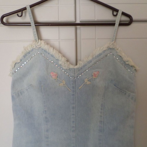 Mia denim dress S/M elastic, like new, light blue