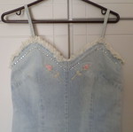 Mia denim dress S/M elastic, like new, light blue