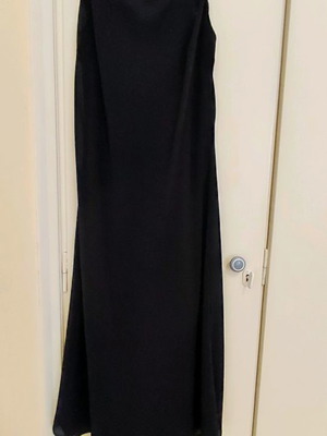 Black dress used, below knee, transparent with lining, size S