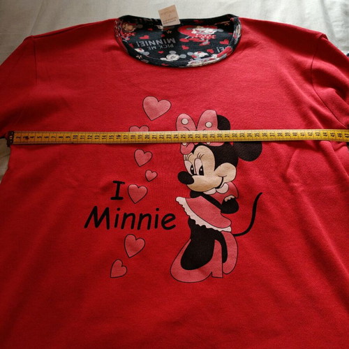 Minnie women's cotton pajamas new, size L, black and red