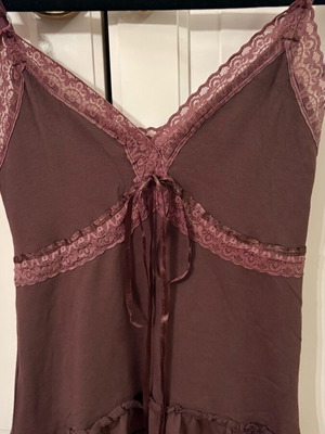 Imperial brown cami top with ruffles and lace size S like new