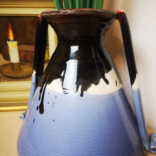 Artisan ceramic vase like new, handmade, white clay