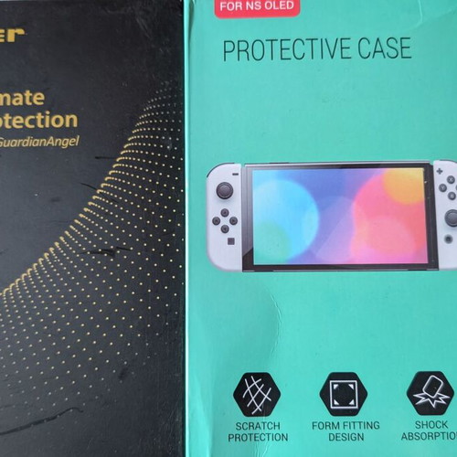 Nintendo Switch case and protective glass new for OLED