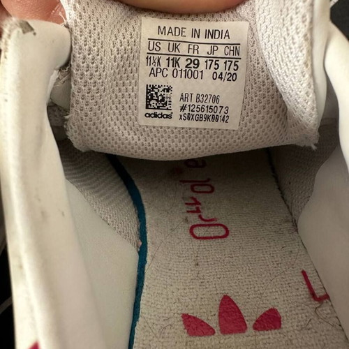 Adidas Stan Smith kids sneakers white pink EU 29 used with velcro
