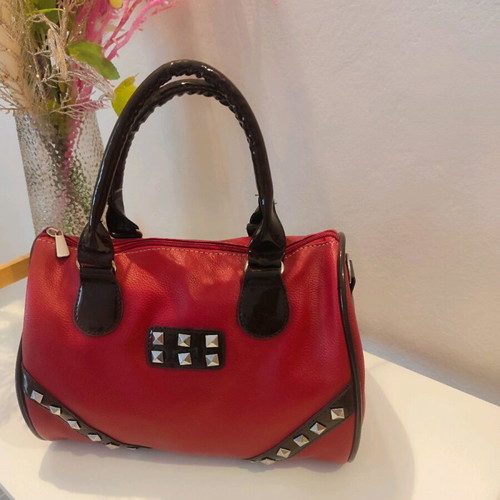 Women's handbag like new, red with studs
