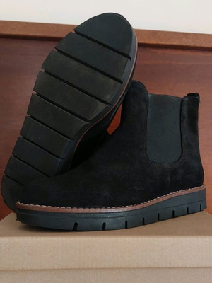 Women's ankle boots 37 black suede leather like new Italia