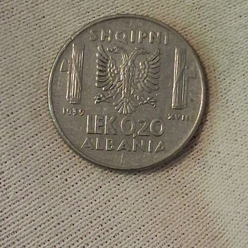 0.2 Lek Albania 1939 used, non-magnetic coin
