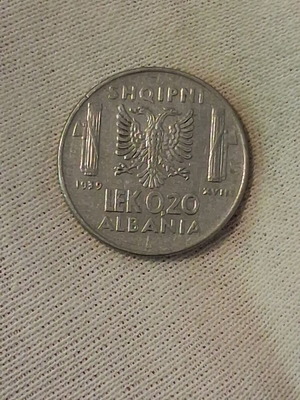 0.2 Lek Albania 1939 used, non-magnetic coin