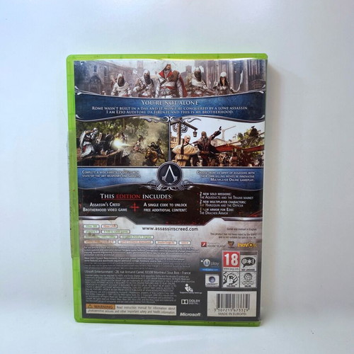 Assassins Creed Brotherhood Xbox 360 box used, PAL cover only