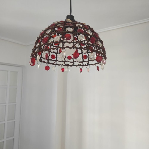 Atmospheric lamp with beads, 21.5 cm diameter
