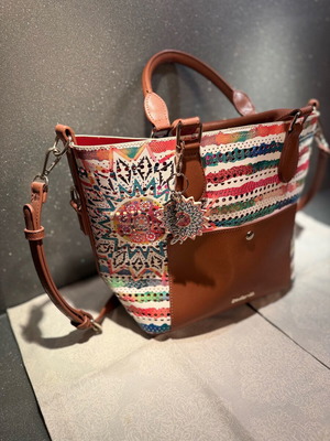 Desigual Multicolor Tote Bag with Mandala Print like new