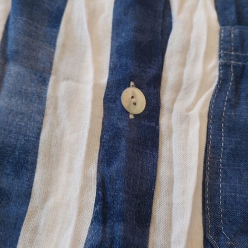 Shirt short-sleeved summer like new, size M, white and blue