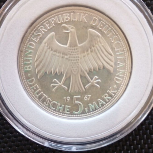 Silver mark Germany 1967 like new, 200 years Wilhelm and Alexander Humboldt