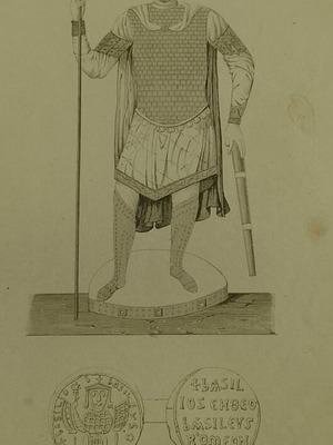 Ατσαλογραφία Βασίλειος Α' ο Μακεδών 1840, Βυζαντινός αυτοκράτορας