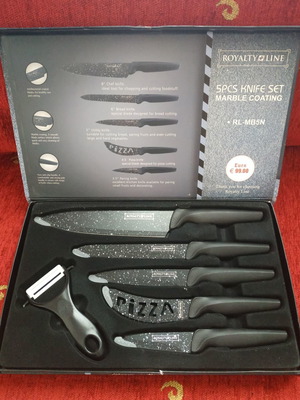 Royalty Line kitchen knife set new for cutting meat, bread, pizza, fruit