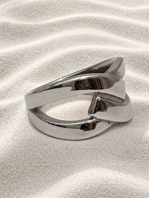 Ring from stainless steel new, silver color, size 54.5
