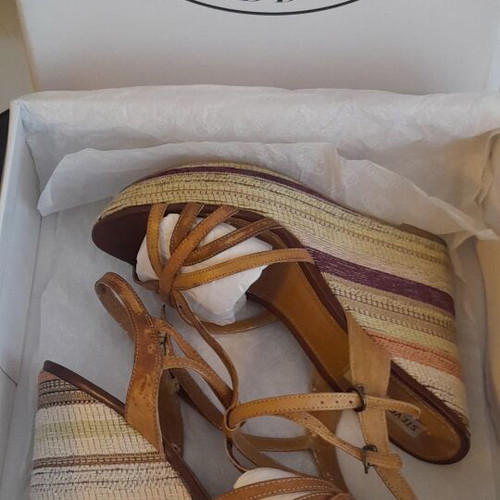 Steve Madden women's platform espadrille sandals size 39 used, tan