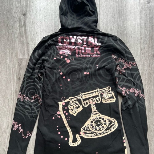 Crystal Rock by Christian Audigier women's hoodie new with crystals
