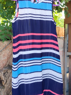 Orchestra sleeveless summer pleated dress like new, multicolor, size 164 cm