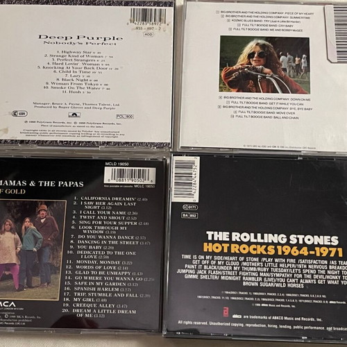 Classic Rock CDs like new, pack with Rolling Stones, Janis Joplin, Deep Purple