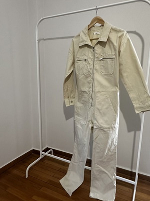Mango denim jumpsuit like new, size S, white