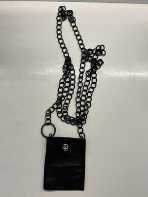 Leather crossbody bag like new, black, chain strap