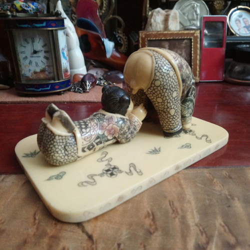 Japanese culture collection used, handmade sculptures