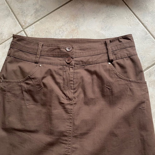 Midi skirt brown, like new, high-waisted, size M