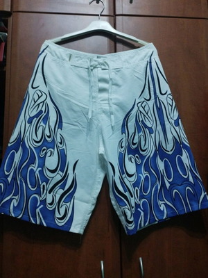 Men's Sasouma swimwear new, white blue with back pocket size S