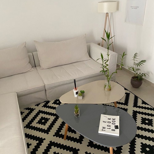 Coffee table set new in gray and ecru color