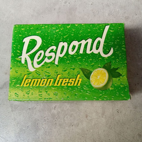 Respond Lemon hand soap used, collectible, 1970s vintage sealed