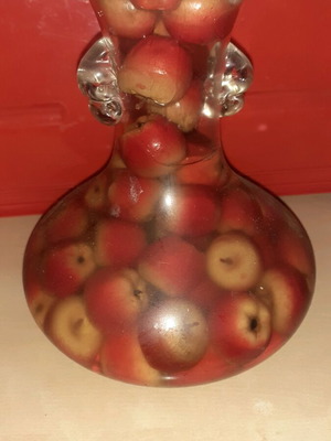 Rustic Decorative Vase with Wild Small Apples used