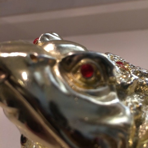 Golden Money Toad new 12 cm on pile of coins