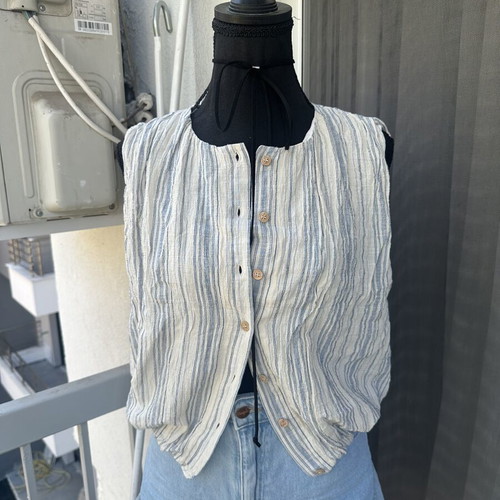 Zara striped shirt, white and blue