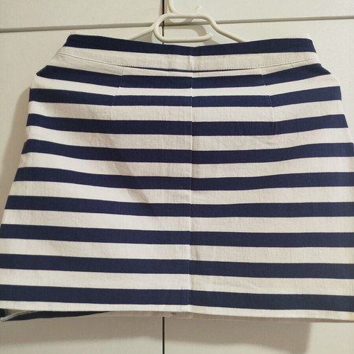 Skirt navy blue and white, size XS, used, zipper front