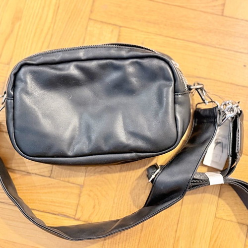 Black crossbody bag new with silver zippers