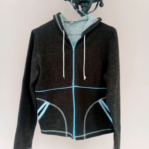 Women's sweatshirt jacket used, brown, size small
