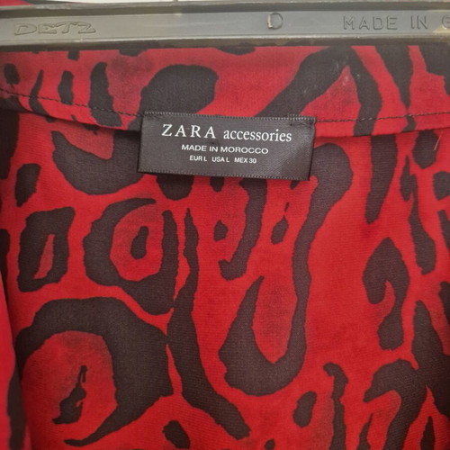 Zara animal print bodysuit size L like new, black and red