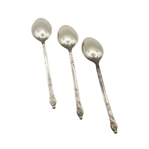 Vintage EPNS Silver Plated Spoon Set of 3 with Monk Handles England 1930–1940