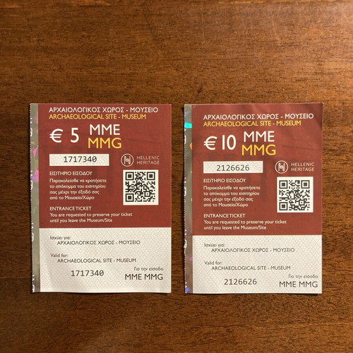Authentic Greece Archaeological Sites Entry Tickets, pair