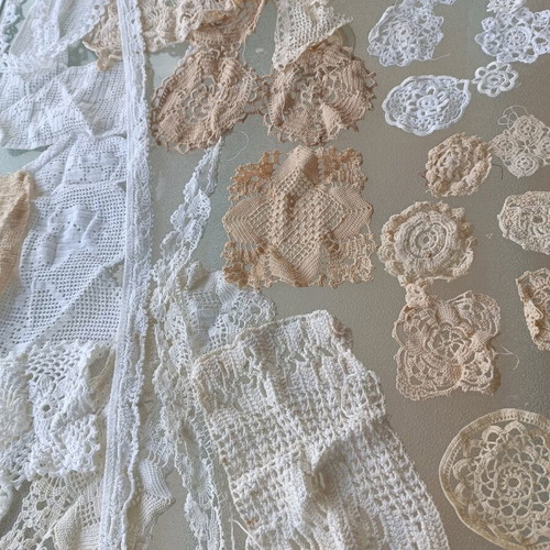 Handmade embroidered doilies like new
