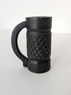 Ξύλινη κούπα beer stein vintage σκαλιστή, Made in Spain, 16 εκ., μεταχειρισμένη