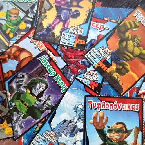 Marvel Super Hero Squad cards pack of 18