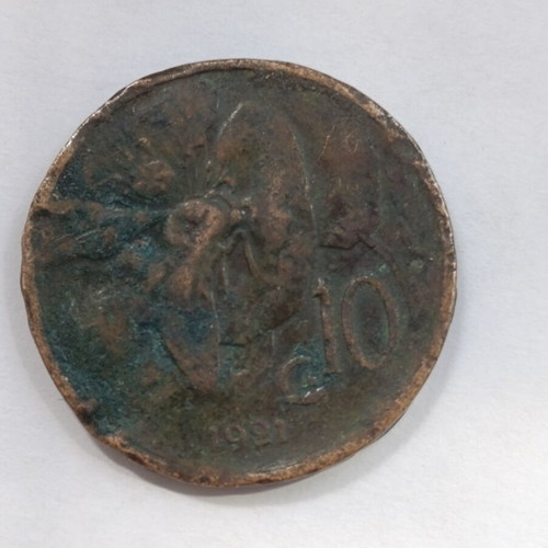 Vittorio Emanuele III coin 1921, used