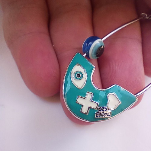 Silver 925 Handmade Brooch with Enamel like new